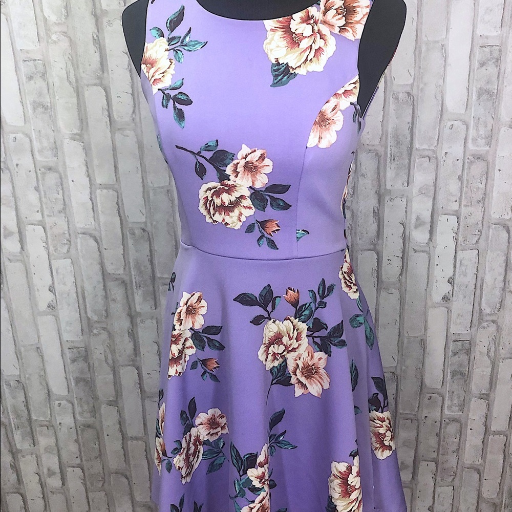Purple, floral dress from Francesca’s